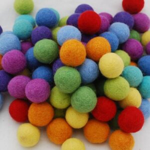 assorted 2cm felt balls